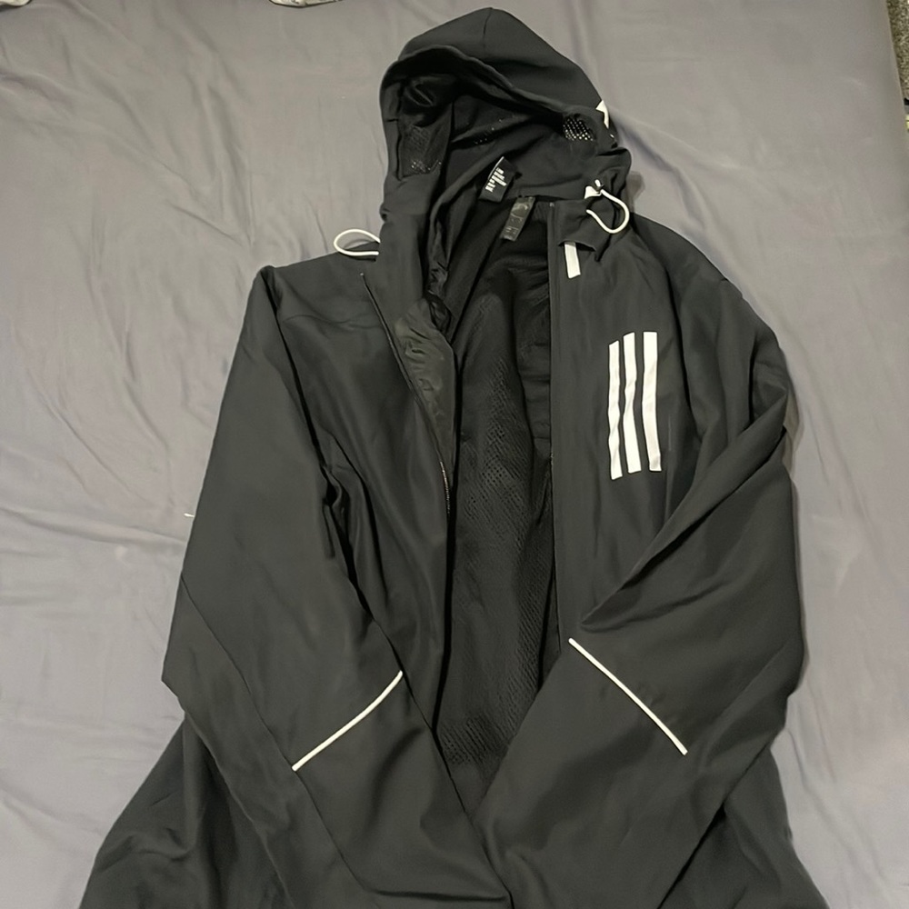 Adidas windbreaker black and white